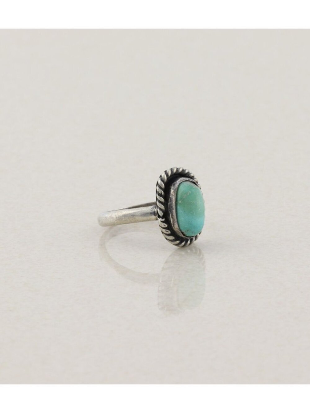 Sterling Silver Natural Turquoise Ring Size 5 1/2 Woman Teen Child Pinky - Picture 4 of 6